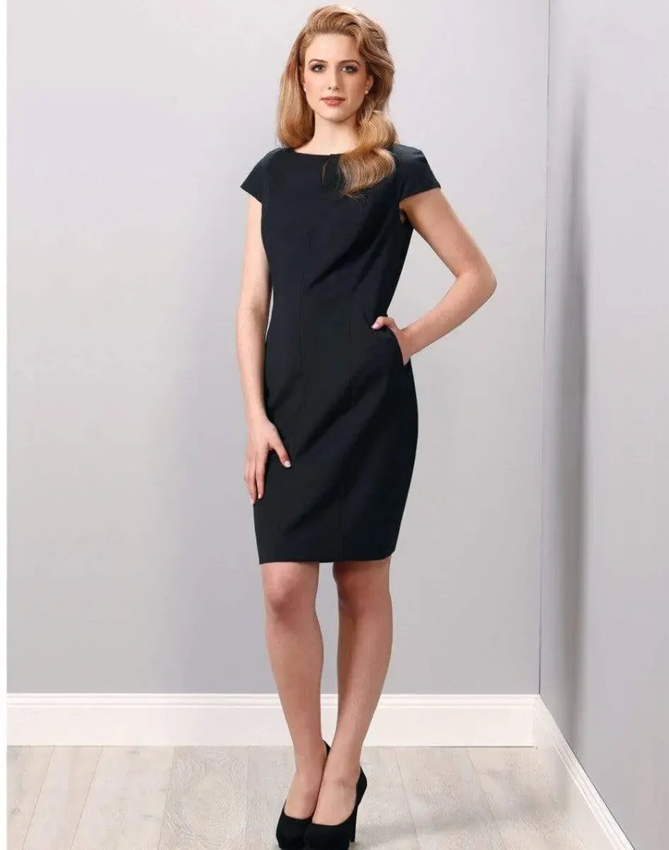 BENCHMARK Ladies’ Wool Blend Stretch Cap Sleeve Dress M9281